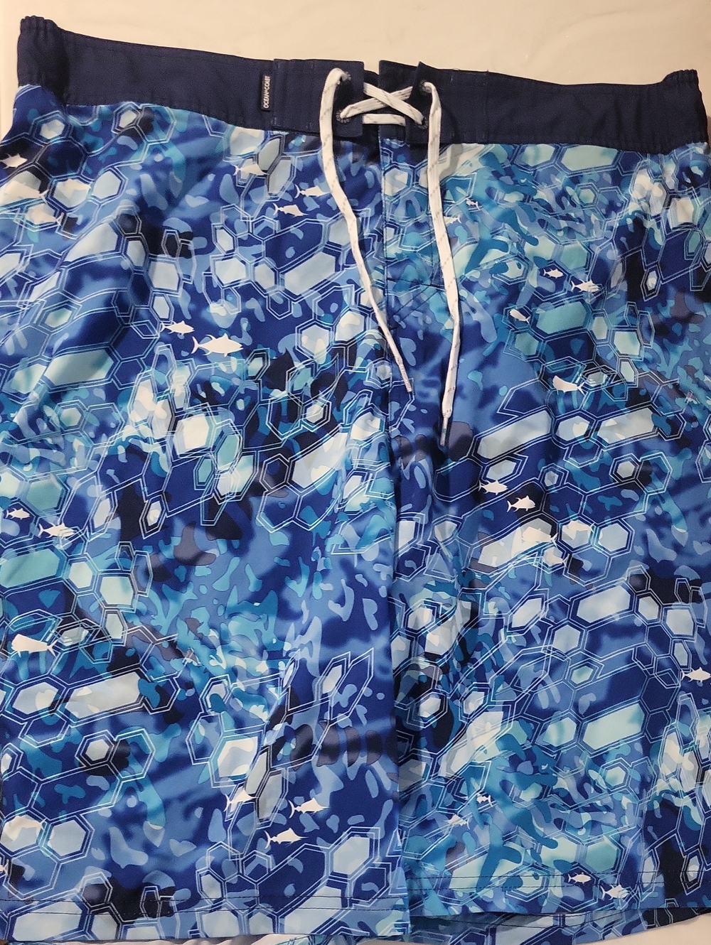 Men's Blue Geometric Print Swim Board Shorts